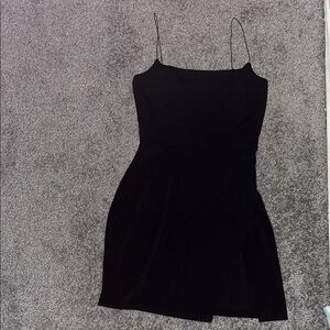 Chic Black Spaghetti Strap Mini Dress